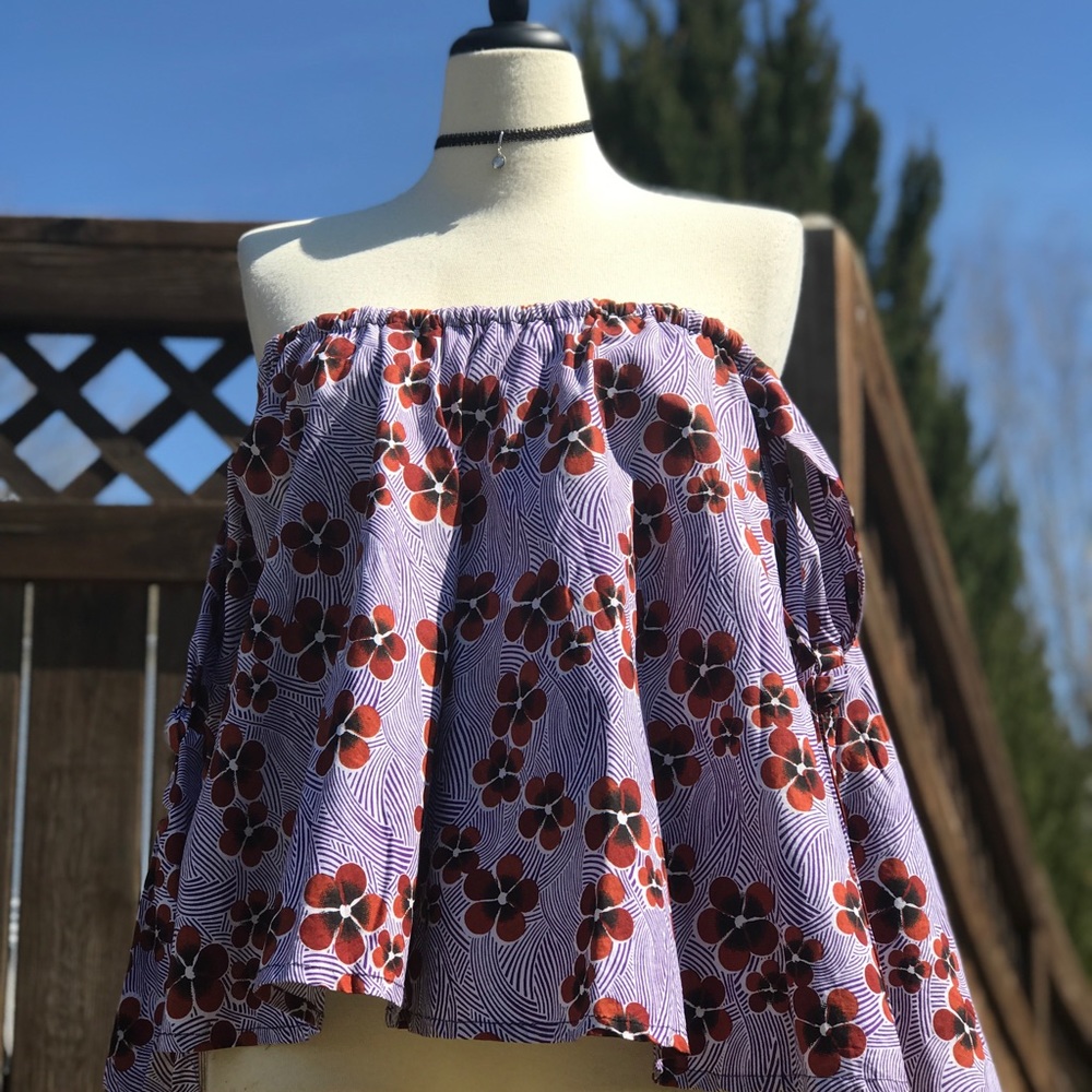 African Print Women’s Off Shoulder maxi Top